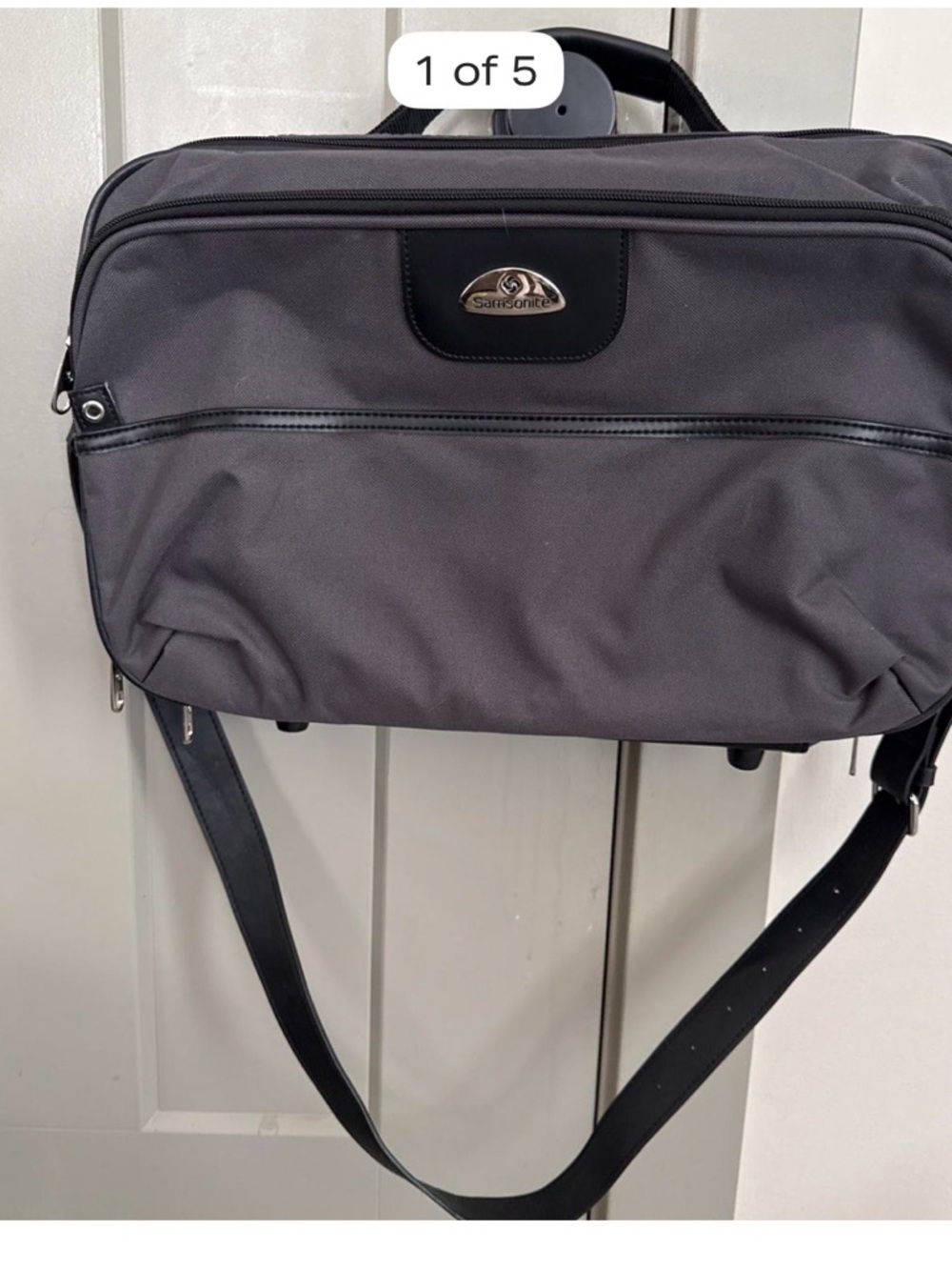 Samsonite Dark Gray Laptop Shoulder Bag with Black Strap
